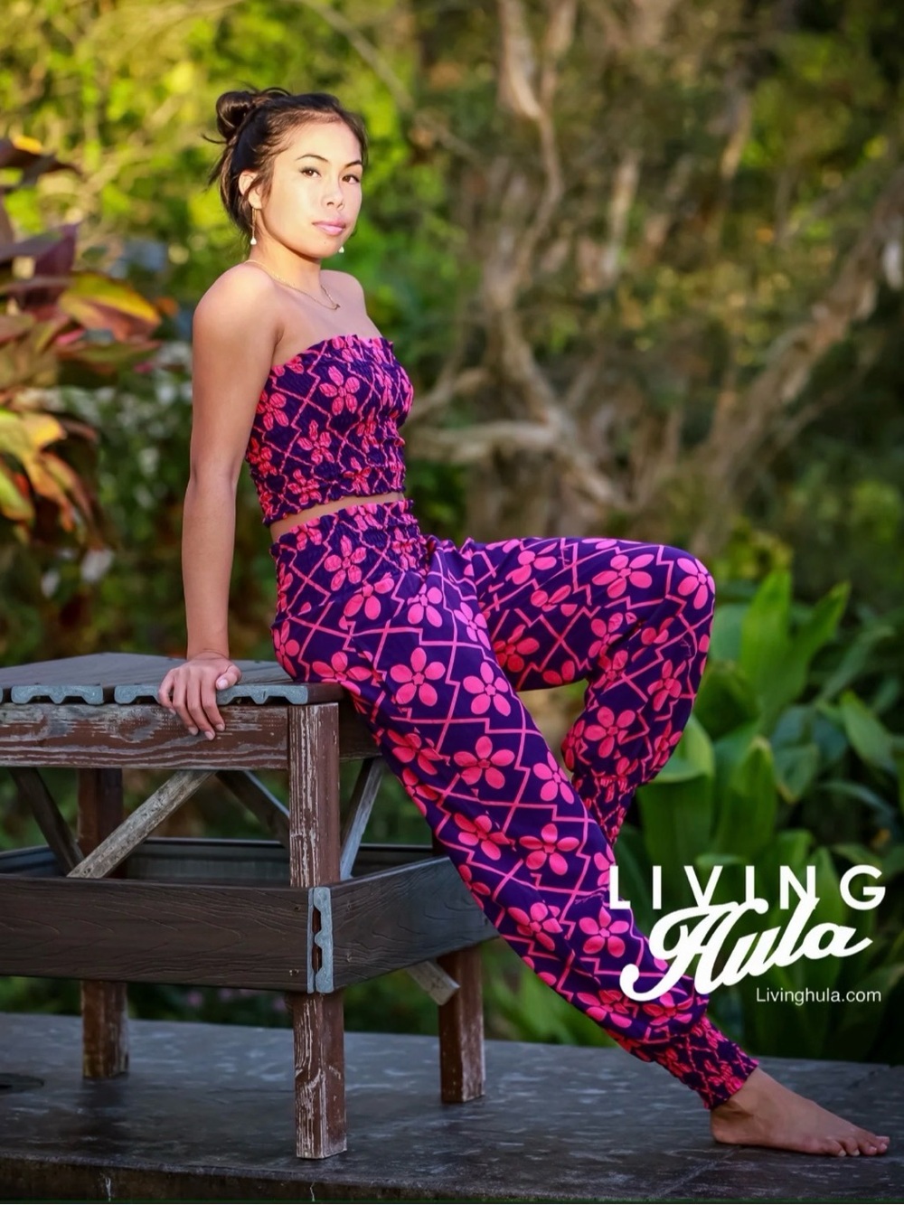 Living Hula Noweo pants jogger tribal Polynesian print Hawaii like  Manuhealii